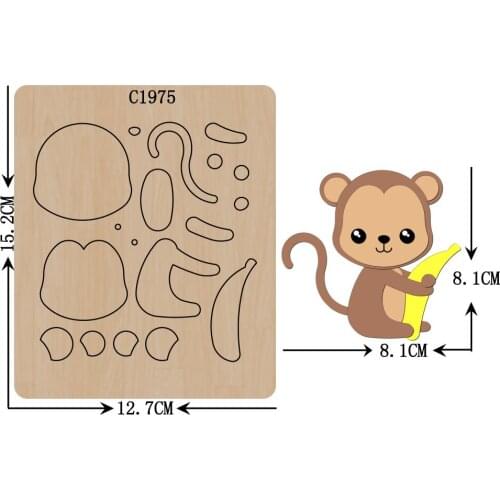 New Lovely monkey Wooden die Scrapbooking C1975 Cutting Dies