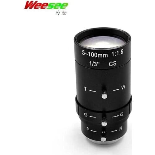 5-100mm 2MP CCTV lens manual iris focus CS mount industrial security camera lens