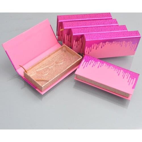 Wholesale Eyelash Packaging Box Lash Boxes Package Custom Logo Faux Cils 3D Mink Lahes Pink Storage Case Makeup Business Vendors