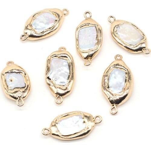 Natural Pearl Baroque Geometric Irregularity Charms Pendant 2pcs/lot For DIY Fashion Bohemia Jewelry Making Accessories