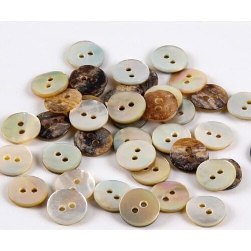 DIY Sewing Buttons Clothing Round Pearl Shell Shirt Flatback 2 Hole Buckle Decoration Button 100pcs/lot