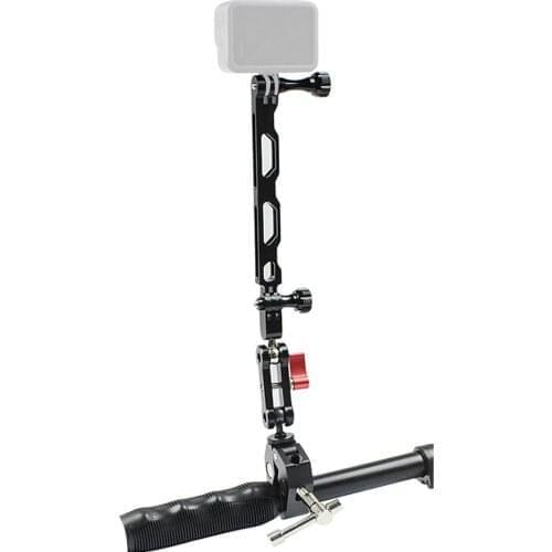 Adjustable Large Clamp Bike Clip w/ Mini Magic Arm Screws Tripod Mount Bracket SLR Monitor Holder for Gopro Action Camera