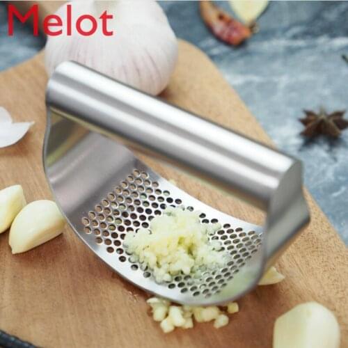 Food Grade Stainless Steel Garlic Press Ring Hand-Held Garlic Crushing Apparatus Manual Minced Ginger & Garlic Paste Triturator