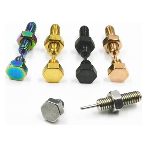 50pcs Unisex All Stainless Steel Screw Cool Ear Stud Earrings Fake Ear Taper PUNK Style Body Piercing Jewelry NEW