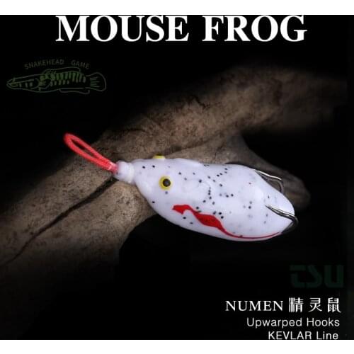 TSURINOYA NEW Mouse Frogs NUMEN 63mm 14g Topwater Plastic Fishing Lures Frog Soft Bait Treble Hooks Snakehead Simulation Tackle