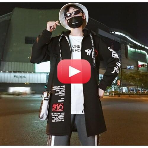 Spring Autumn Winter Mid-Long Hoodless Windbreaker Trench Mens Youth Students Plus Velvet Thick Coat Jacket Warm Large Size