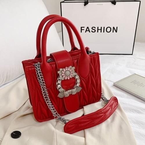 Sweet Lady Tote bag 2021 Fashion New High quality PU Leather Womens Designer Handbag Diamond Lock Chain Shoulder Messenger Bag
