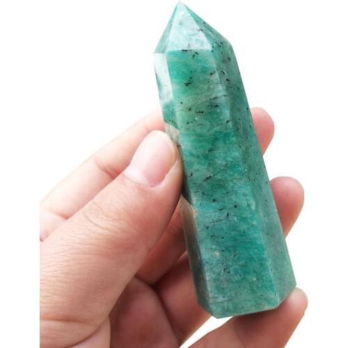 1pcs natural amazonite point crystal stone wand for healing