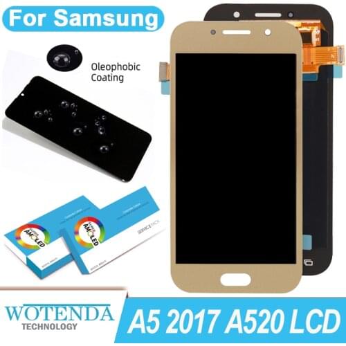 100% Original Amoled 5.2'' Display for Samsung Galaxy A5 2017 A520 SM-520F Full LCD Touch Screen Digitizer Assembly Repair Parts