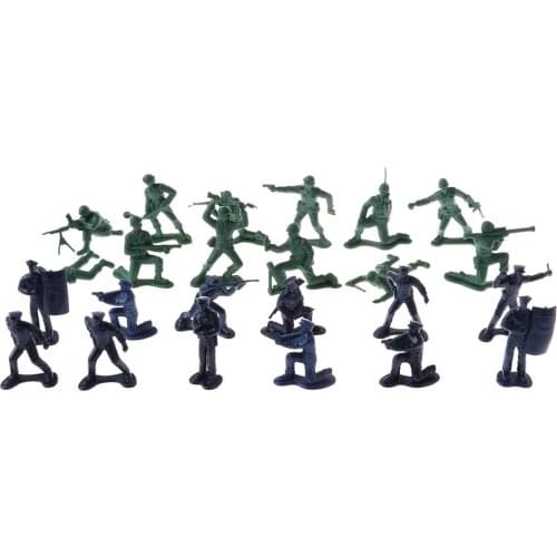 24pcs Plastic Military Playset 5cm Army & Police Figures Model Toy for Kids