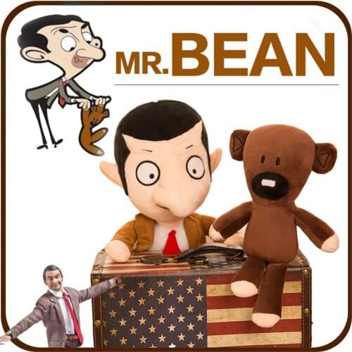 30CMCute Mr. Bean and Mr. Bean Bear stuffed toys, cute Teddy bear birthday Christmas presents