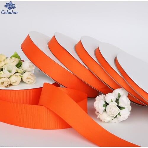 5 Yards/bag Width 7MM/10MM/15MM/20MM/38MM Orange Red Color Grosgrain Ribbons For Wedding Party Decorations & DIY Gift Wrapping