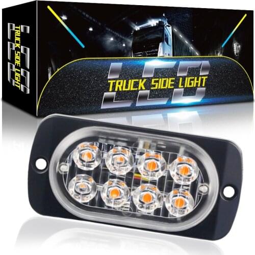 8LED Car Truck Light 18 Modes Strobe Light Waterproof IP65 Emergency Beacon Warning Hazard Flash DC 12-24VSide Signal Lamp