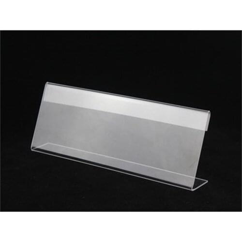 210X76mm thickness 2mm Acrylic Sign Display Promotion Card Table Label frame L Stand POP desktop name card label holder rack