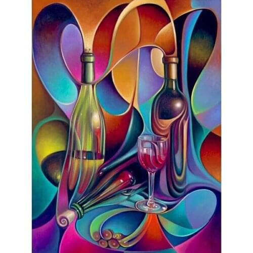 5D Diamond Painting Full Square/Round Drill Diamond Embroidery "Wine Bottle Landscape"Picture of Rhinestone Handmade Home Decor
