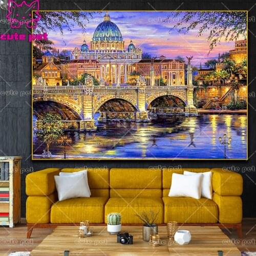 DIY rhinestones icon The Vatican- Rome taly diamond painting 5D embroidery full square round complete diamond mosaic scenery