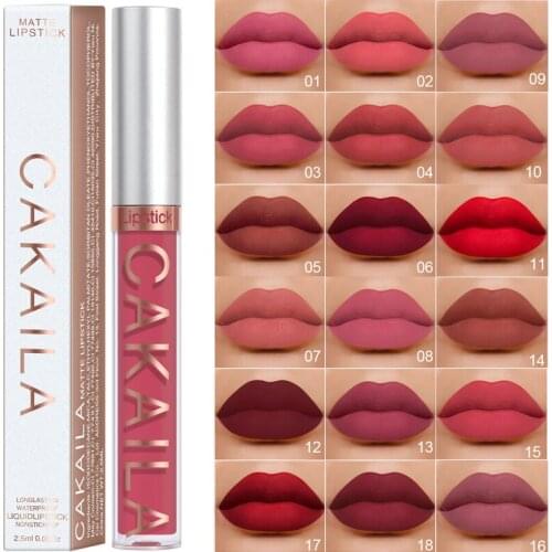18 Colors Velvet Matte Liquid Lipsticks Waterproof Long Lasting Nude Lip Gloss Tint Non-stick Cup Lipgloss Makeup Cosmetic