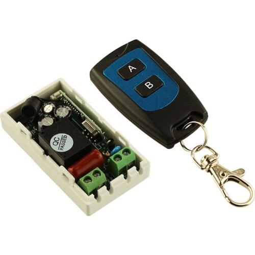 AC 220 V 1CH Wireless Remote Control Switch System Receiver Transmitter 2 Buttons Waterproof Remote 315mhz/433.92mhz 10PCS/Lot