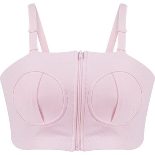 Maternity Bra Hands-Free Pumping Bra, Nursing Bra, Wireless, Adjustable Zipper Breastfeeding Bra for Holding Breast Pump