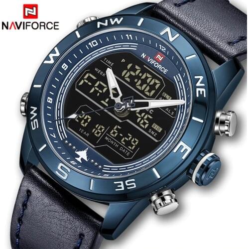 2020 Mens Watches Top Brand NAVIFORCE Men Fashion Sport Watch Male Waterproof Quartz Digital Led Clock Mens Military Wristwatch