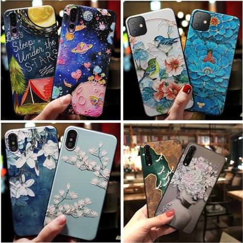 Case For Xiaomi Mi Redmi Note 9 10 10T 9T 8T 8 9A 7A 7 9S Pro Lite A1 A2 6X 5X X3 NFC F1 Case 3D Emboss Flower Soft TPU Fundas