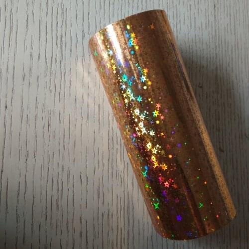 Hot stamping foil holographic foil gold stars glittery pattern hot press on paper or plastic 21cm x120m or 64cm x 120m
