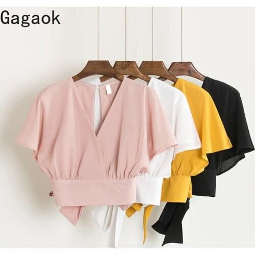 Блузки с бантом Gagaok China At AliExpress