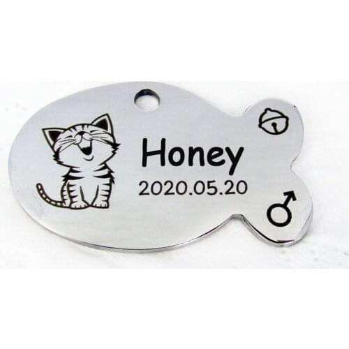 Customized Cat Identity Tags Pet ID Tags Laser Engraved Cat Name Tags Pendants