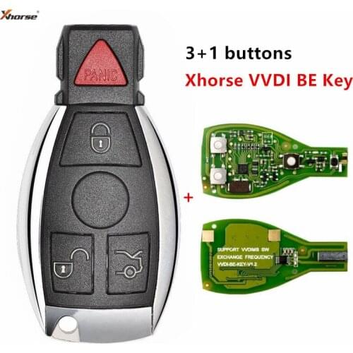 Keyecu Xhorse VVDI BE Key Pro Improved Version Complete Remote Key 315MHz/433MHz 4 Button for Mercedes-Benz