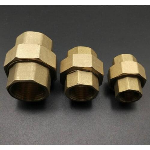 1/2" 3/4" 1" BSP Female Thread Brass Union Pipe Fitting Coupler Adapter Malleable Slip Joint Connection