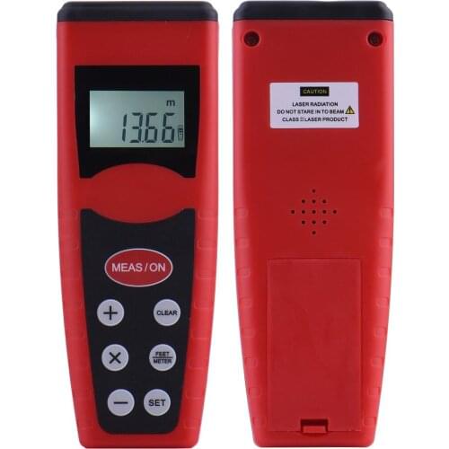 CP3000 Laser Distance Meter 0.5-18 M / 1.64-59.05 Ft 40kHz Addition Subtraction Multiplication Measuring Function LCD Display