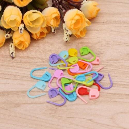 20Pcs Colorful Knitting Stitch Markers Crochet Locking Tool Craft Ring Holder D2TD