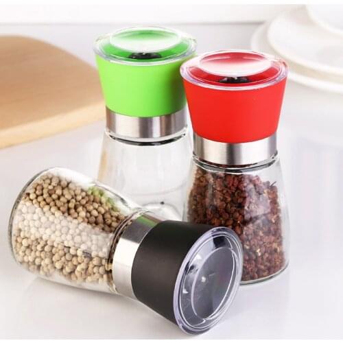 Pepper Grinder Mill Hand Manual Salt Pepper Mill Grinder Seasoning Mills Glass Herb Spice Grinding Bottles Kitchen Accessories
