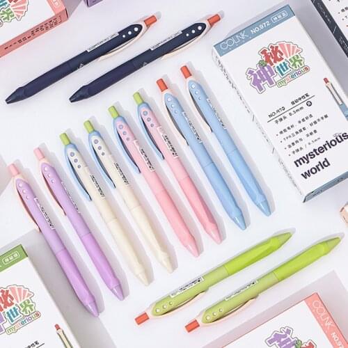 6pcs Mysterious World Pen Set Candy Color Match Design 0.5mm Ballpoint Black Gel Ink for Writing Office School F270