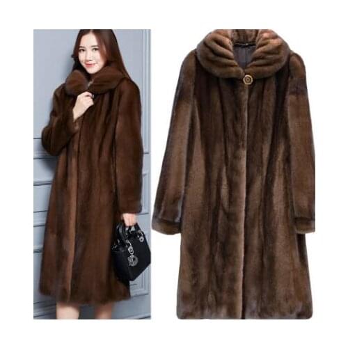 Newest Faux Mink Fur Coat Women Winter Fake Fur Coats For Women Long Artificial Fur Imitation Fur Jackets Plus Size 6Xl K974