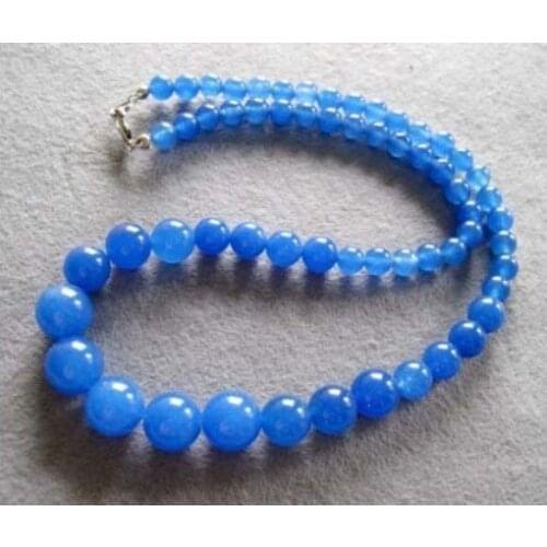 Blue Jades Sphere Beads Necklace color Fashion Free shipping