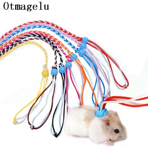 Pet Hamster Leash Harness Rope 2m Adjustable Bunny Cotton Rope Harness Lead Collar for Ferret Squirrel Rabbit Hamster Pet Leash