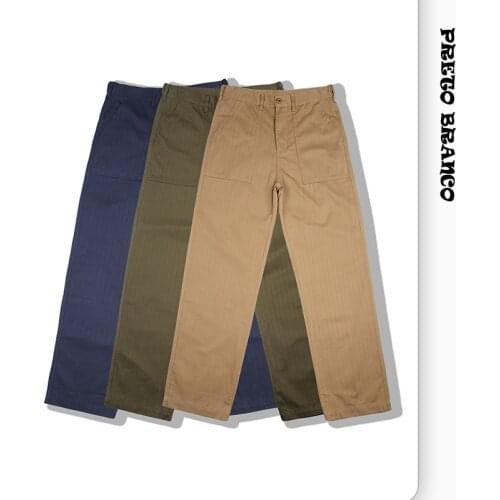 Preto branco Men's Military Trousers