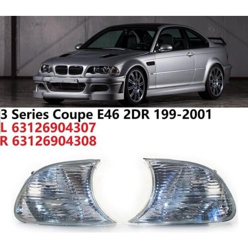 Clear Marker Signal Blinker Corner Parking Light Lamp for -BMW E46 3 Series Coupe 1999-2001 63126904307 63126904308