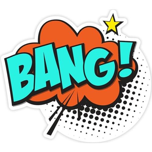 S40238# Various Sizes PVC Decal BANG Blue Car Sticker Waterproof on Bumper Rear Window Laptop Refrigerator Toilet