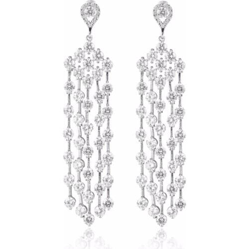 GrayBirds New Arrivals Copper With Cubic Zirconia Tassels Earrings For Wedding Girls Luxury Jewelry Lead And Nickel Free XYE026