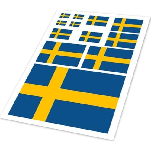 Sweden Auto Decal World Cup Swede National Flag Car Stickers Phone Helmet Sticker Vinyl Decorative Motorcycle Styling