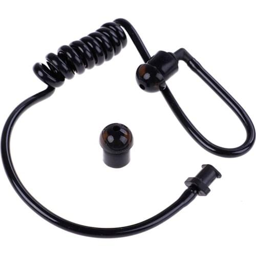 Black Spring Air Tube Replacement Walkie Talkie Earphone Coil Acoustic Air Tube Earplug Replacement For Radio Earpiece Headset