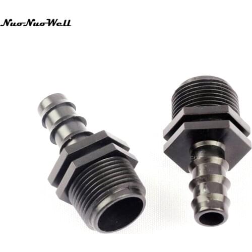 5pcs NuoNuoWell 3/4" Male Thread to 16mm Barbed Hose Connector Irrigation System Hydroponic Water Aeroponics Aquaponics Fittings