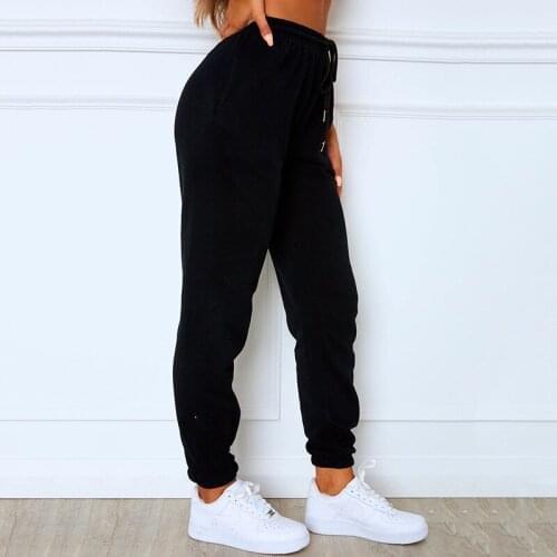 7 Colors Women´s Casual Loose Sweatpants Ladies Elastic Waist Drawstring Solid Color Sports Jogger Pants with Pockets