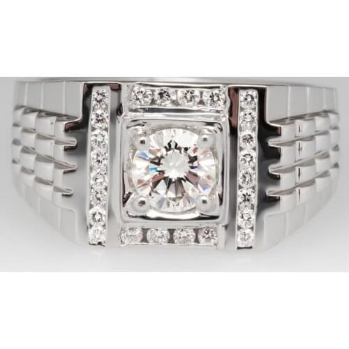 Gorgeous Men Jewelry White Zircon Rings for Wedding Engagement Party Set Gifts Size 7 8 9 10 11 12 13