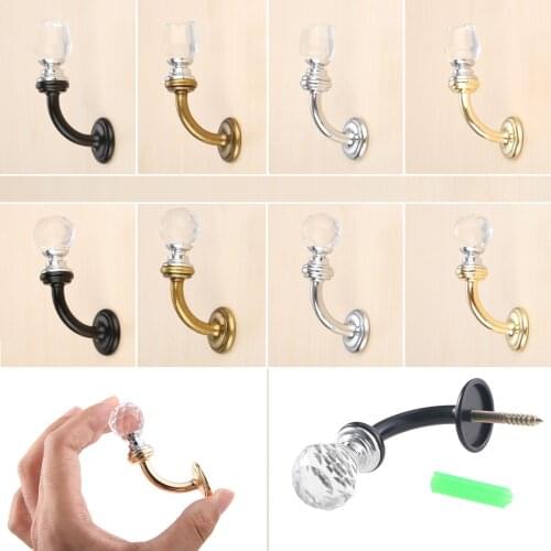 1Pc Crystal Cloth Hook Hangers Vintage Bronze Wall Hook Key Coat Bag Hat Hanger Robe Hooks Wall Hanging Hooks with Screw