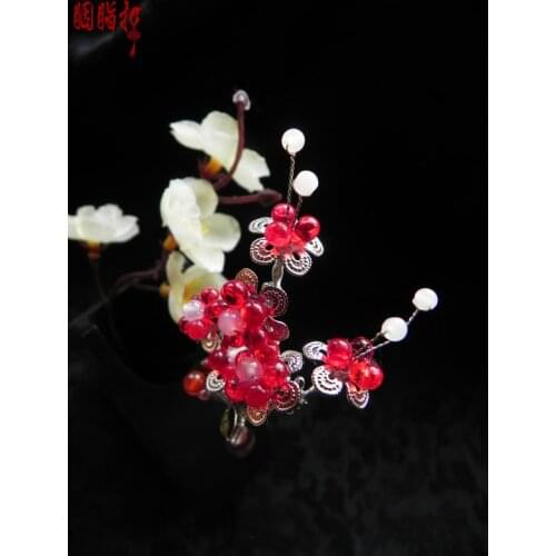 XiMei LingHan Gold and Silver 2 colors Colored glaze plum blossom classical hair stick price of 1 pair vintage wedding accessory