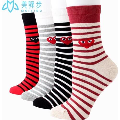 12 Pairs Per Set Love Valentines Day Cotton Socks Sweat-absorbing Socks Womens Hot Socks