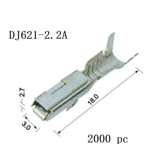 2000 pcs Terminal Car Female Wire Connector Plugs Socket Fuse Box Harness Soft Jacket DJ621-2.2A